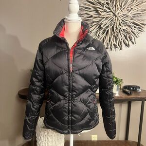 North Face 550 down jacket.  Winter/snow. Charcoal‎ grey